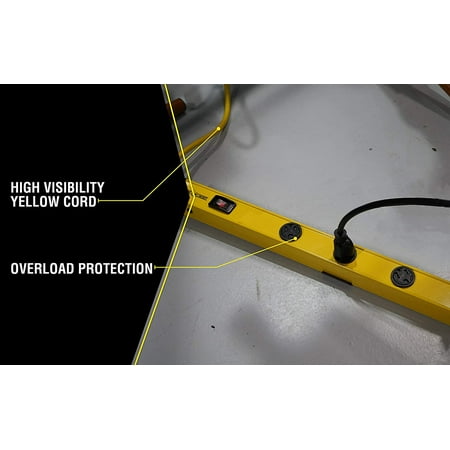 15 Amp Circuit Breaker and 5 Cord Yellow Jacket 5153 14//3 SJT Workshop 3 Metal Bar with 9 Outlets